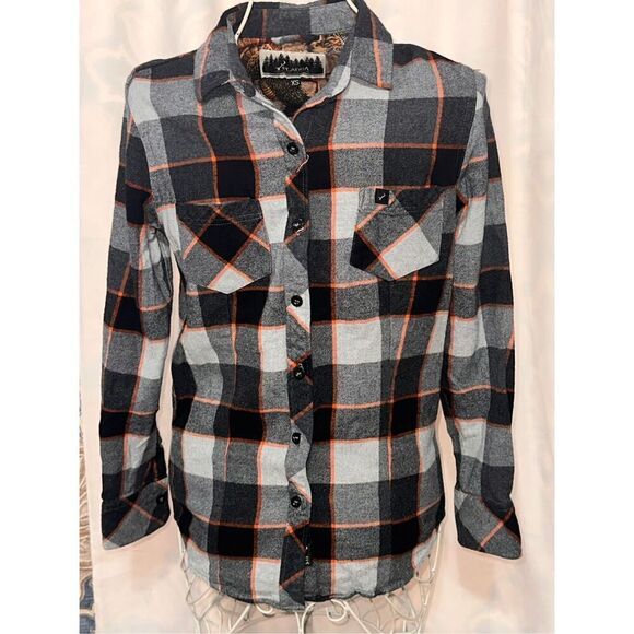 Nice PLADRA men Every Day Flannel Shirt- grey size XS Long Sleeve Good condition - Picture 2 of 8